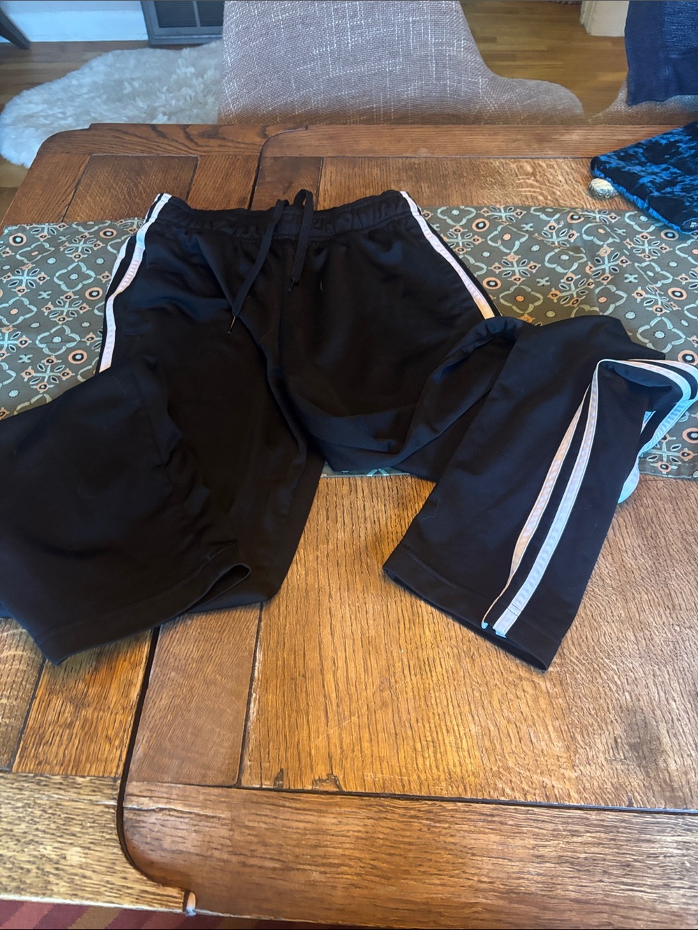 adidas Black Athletic Track Pants with Elastic Waist